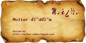 Molter Ádám névjegykártya